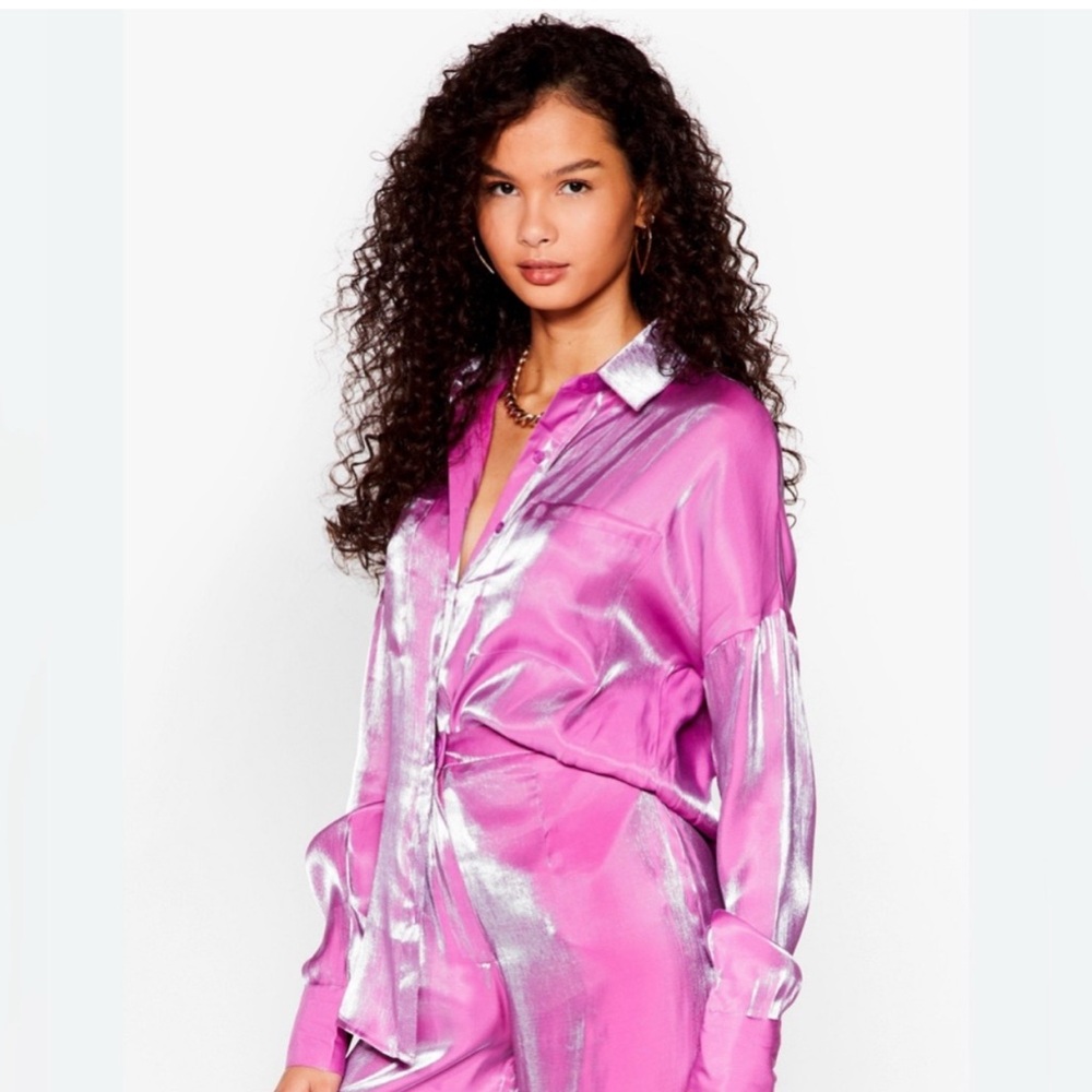 Nasty Gal Metallic top and pants set